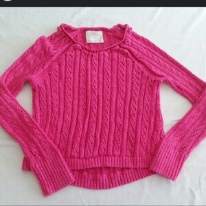Justice, pink sweater, girls, size 14
